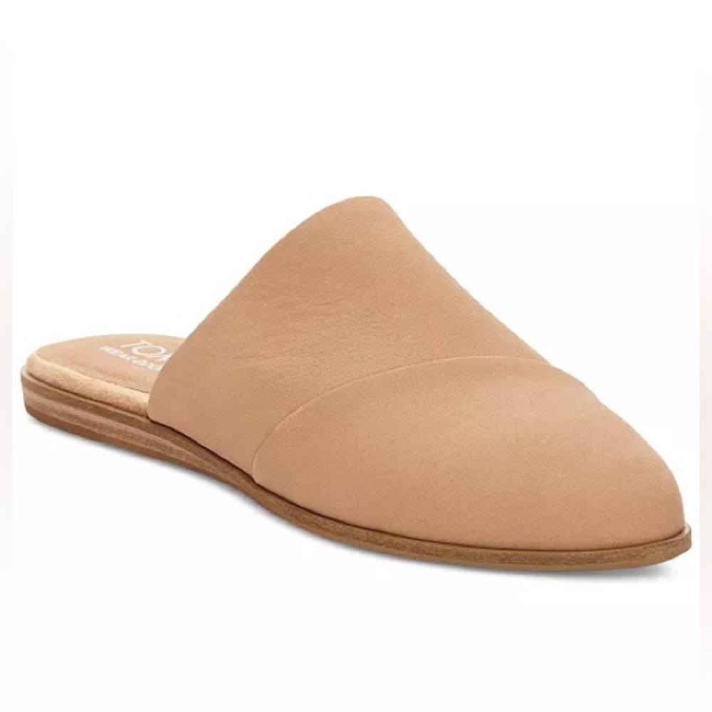 Toms Flat Slip On Mules - nude - women’s size 8